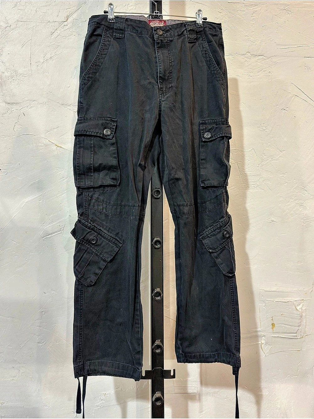 Matchstick black cargo pants with multiple pockets